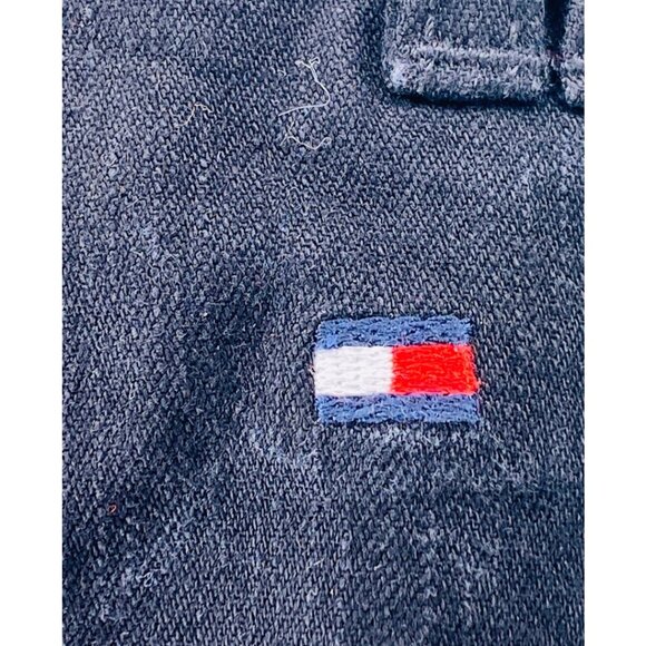 Tommy Hilfiger Y2K Denim Skirt 90s Vintage Button Close Womens SZ 14 Black Jean - Picture 7 of 12